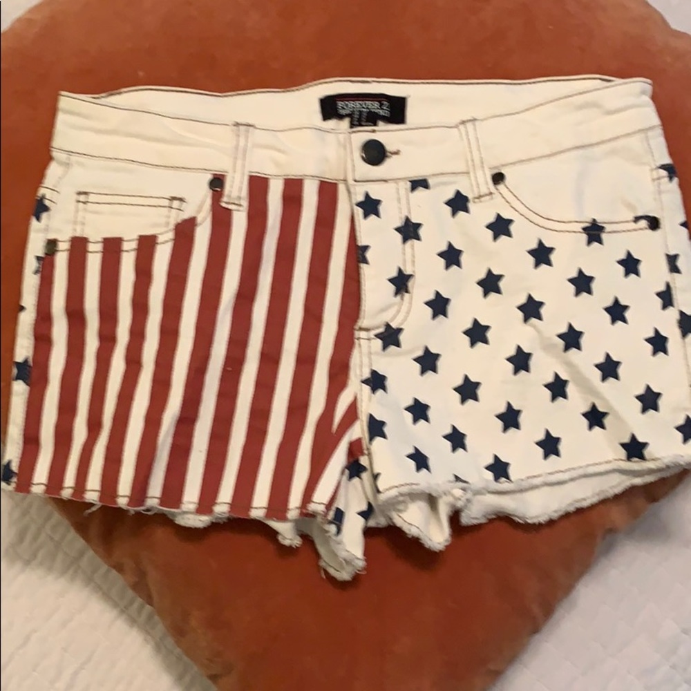 American Flag Jean Shorts